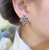 Black Geometry Zircon Studs